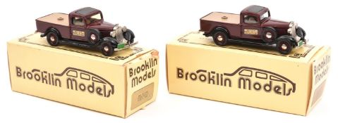 2 Brooklin Models. A 1935 Dodge Pick-Up W.M.T.C 1990 (BRK16X). In maroon with black wheel arches and