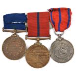 Metropolitan Police trio: Vic Jubilee medal in bronze 1897 (P.C. A Chapman G Divn), Coronation