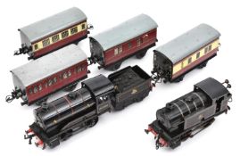 6x Hornby O Gauge items. A No.501 BR 0-4-0 tender locomotive, 60199 and a No.1 0-4-0T locomotive,