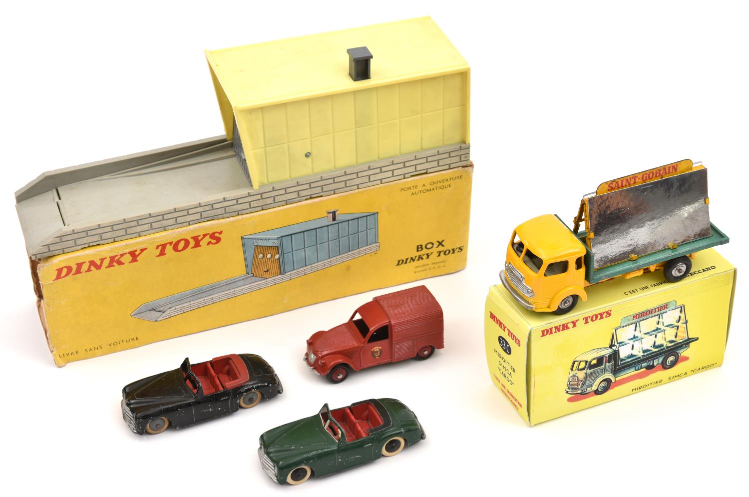 French Dinky items. An unusual very late issue Simca Cargo Glaziers Truck (33C). An example in