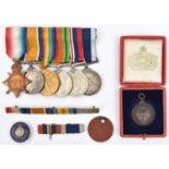 Six: 1914-15 star, BWM, Victory (Ply 16273 Pte C Hitchman RMLI), Defence, War (un-named as