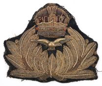 A scarce WWI Royal Naval Air Service officer's bullion embroidered cap badge, GC (lightly soiled).