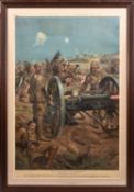 A large framed coloured print “The Last Shot at Colenso: Lieutenant Roberts earns his VC”, with
