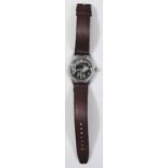 DU marked Protex wristwatch. Serial D 497 U. Plated case with brushed finish, minor wear, 32mm