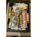 20 unmade military related plastic kits/figures by ESCI, Airfix, Matchbox, Revell, JB, RMM etc.