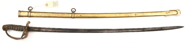 An 1845 pattern sword of The Royal Engineers, similar to the 1845 infantry sword, curved fullered