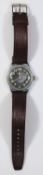 DH marked Moeris wristwatch. Serial D 2561055 H. Chrome plated case (refinished), 32mm without