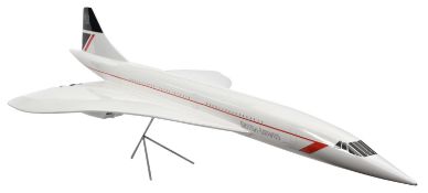 An impressively large wooden and composite model of a BAE Concorde, By Walkers Westway Models Action