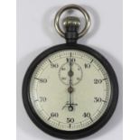 Junghans Kriegsmarine 1/100th minute stopwatch. Gunmetal case, snap back, marked with eagle and