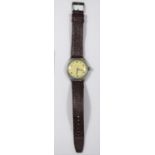 D.I.H marked Helvetia centre seconds wristwatch. Serial D.I.000687H. Plated case with snap back,
