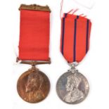 Scottish Police pair: Visit to Scotland medal 1903 with the thistle top mounting bar; Coronation (