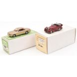 2 white metal 1/43 scale models. A Mini Marque '43' Triumph Roadster Open 1947 (MM43). In maroon