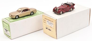 2 white metal 1/43 scale models. A Mini Marque '43' Triumph Roadster Open 1947 (MM43). In maroon