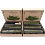 5x Darstaed tinplate O Gauge Southern Railway suburban coaches. A Full First, 2x Full Thirds and