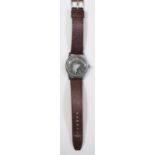 D marked Selza wristwatch. Serial D 509445. Plated case with brushed finish, light wear, 33mm