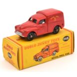 A Dublo Dinky Royal Mail Van (068). A Morris 1000 van in red livery with black knobbly plastic