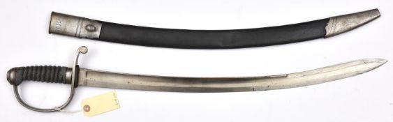 A mid Vic sidearm of the West Riding Constabulary, curved, fullered blade 24”, with no “56” on