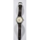 D.I.H marked Helvetia centre seconds wristwatch. Serial D.I.001290H. Plated case with snap back,