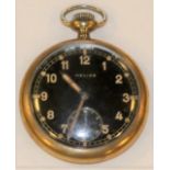 DH marked Helios pocket watch. Serial D41061H. Plated case, almost all plating removed, screw back