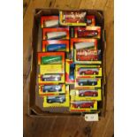 53x vehicles by Corgi, Matchbox and Shell. Including; 10x Corgi buses (469), including 2x earlier