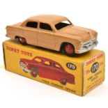 Dinky Toys Ford Fordor (170). Example in tan with red wheels and black rubber tyres. Boxed, one