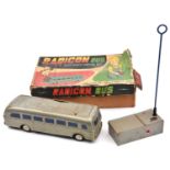 A Japanese Modern Toys tinplate Radicon Radio Remote Control Bus. A 1950's American Greyhound