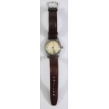 KM marked Siegerin wristwatch. Serial 129207. Plated case, brushed finish, minimal plating wear,