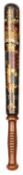 A Victorian black painted Birmingham parish constable”s truncheon, gilt, white and red painted VR,