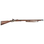 A .577” 1853 pattern Volunteer Enfield 3 band percussion rifle by London Armoury Co, 55” overall,