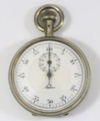 Alpina Kriegsmarine 60 second stopwatch. Plated case, 48mm, hinged back, good condition. Marked with