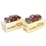 2 Brooklin models. 1953 Pontiac Sedan Delivery (BRK31). In maroon Ushers Ales livery, with cream