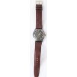 DH marked Mulco wristwatch. Serial D892H. Plated case with brushed finish, some wear to plating,