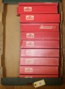 13x Hornby Dublo corridor coaches. Including 9x in maroon livery; 2x Sleeping Car, Restaurant Car,