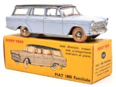 A French Dinky Toys Fiat 1800 Familiale (548). In lavender with black roof, white tyres and plated