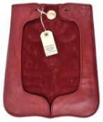 An officer's scarlet leather sabretache cover of the 8th (King's R Irish) Hussars, red velvet lining