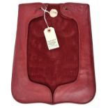 An officer's scarlet leather sabretache cover of the 8th (King's R Irish) Hussars, red velvet lining