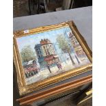 Parisian scene oil on canvas by Burnett