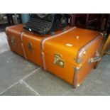 A vintage travel trunk