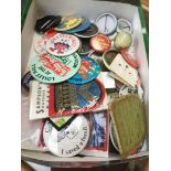 A box of badges