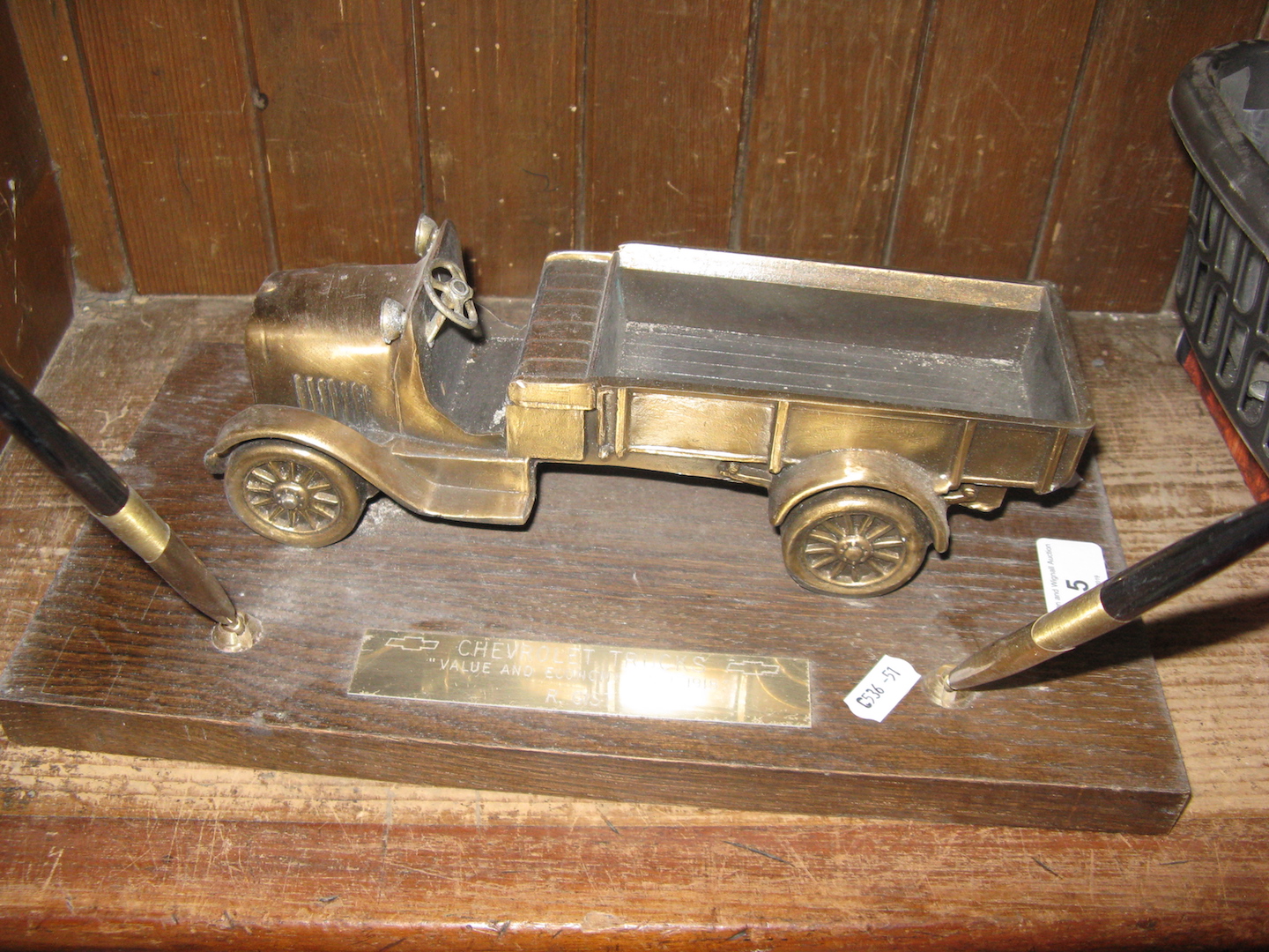 Brass model car desk set