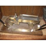 Brass model car desk set