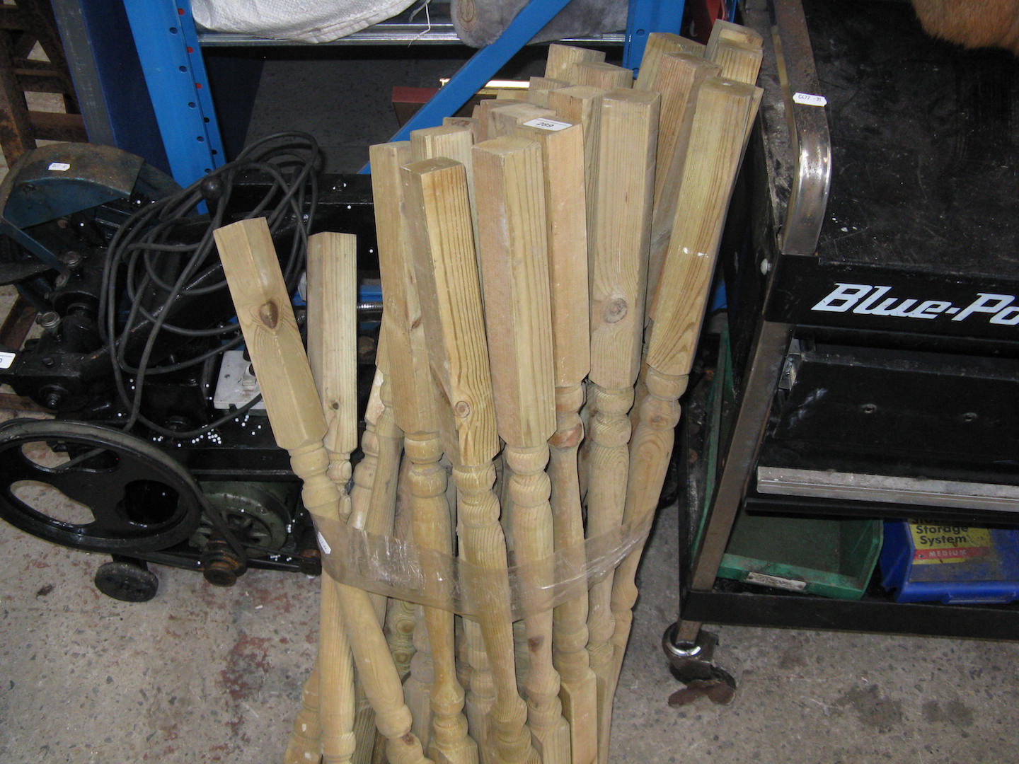 29 wooden spindles