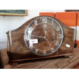 A Smiths Art Deco walnut mantle clock.