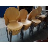 32 beech laminate stacking chairs with chrome legs