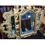 2 ornate gilt frame mirrors