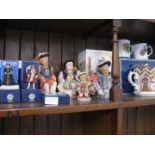 Henry VIII toby jugs, Sadler teapot and small figures