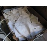 A box of misc linen, etc