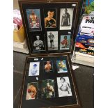 Two photo montages of boxers signed