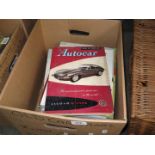 A box of vintage Autocar and Motor magazines