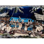 A Malaysian wall carpet - campong scene